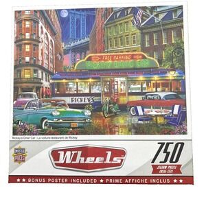 Master Pieces Wheels Rickey's Diner Car Jigsaw Puzzle 750 Pieces Sealed new
